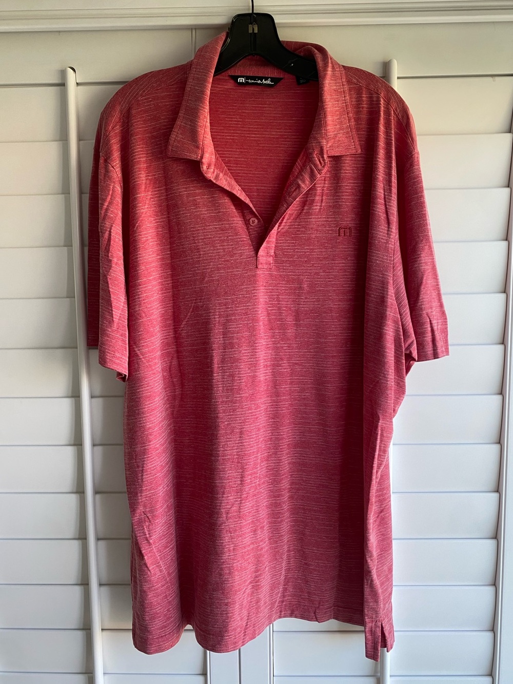 TravisMathew Men’s XXL Red Heather Polo Golf Performance Shirt